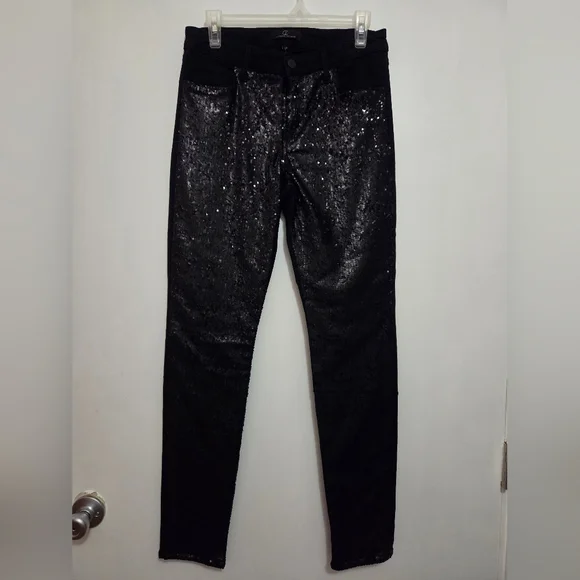 Cookie Johnson Black Sequin Women's Jeans 28 NWT - Picture 2 of 11